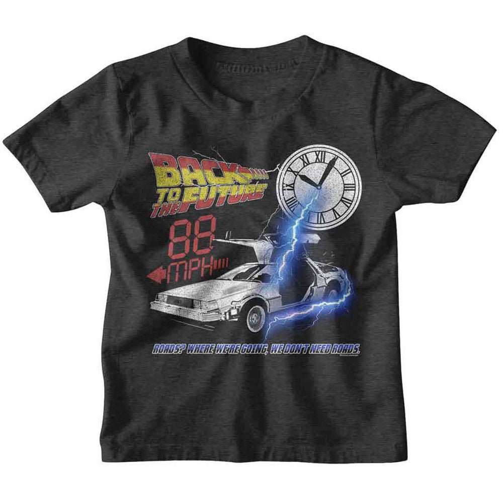 BACK TO THE FUTURE バックトゥザフューチャー (劇場公開 40周年 ) - WHERE WERE GOING, WE DON'T NEED ROADS / Tシャツ / ジュニア - PGS